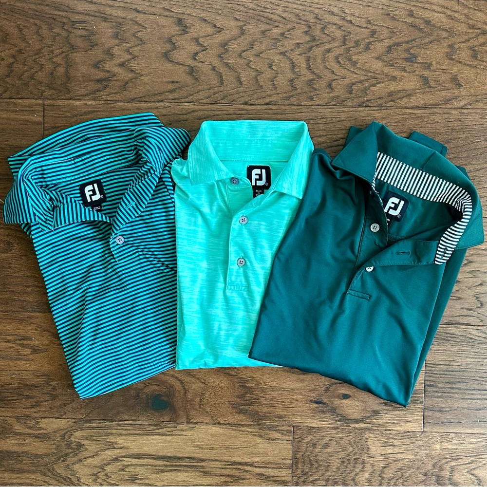 Foot Joy Men’s Golf Performance Polos set of 3 size small